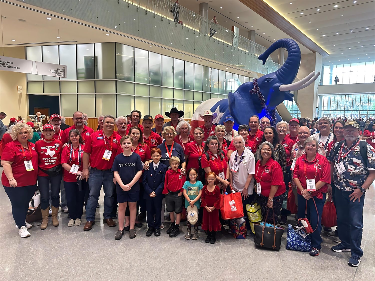 Texians gathered together at a Texas Nationalist Movement convention.